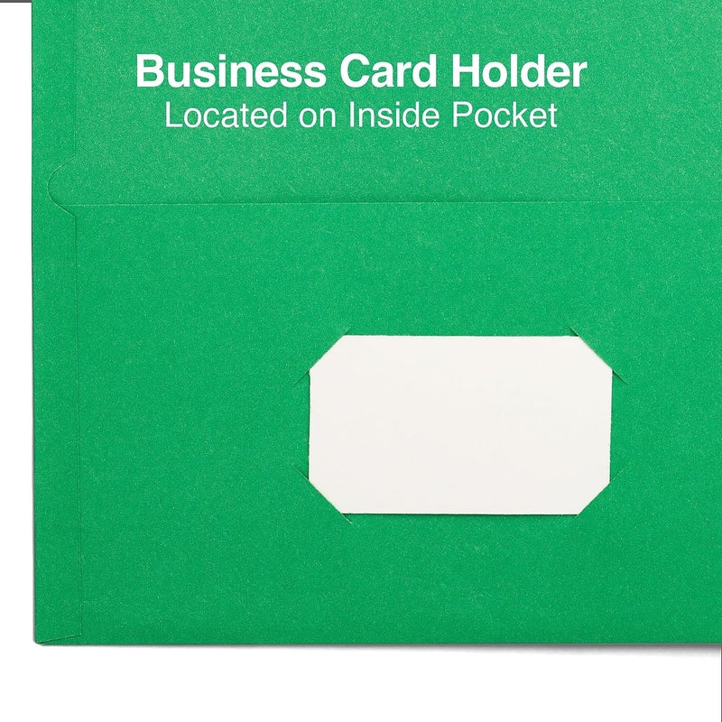 Staples 10% Recycled Smooth 2-Pocket Paper Presentation Folder, Green, 10/Pack (13379-US) - Image 4